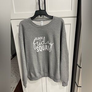 Jerzees nublend size large gray and white crewneck sweatshirt Black Friday Squad